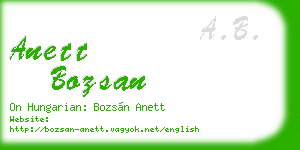 anett bozsan business card